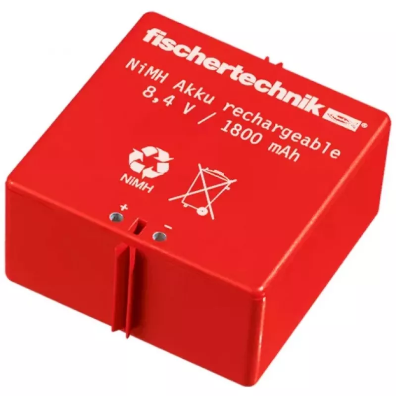Fischertechnik 34969 juego de baterías recargables con cargador, NiMH 1,8 Ah, rojo