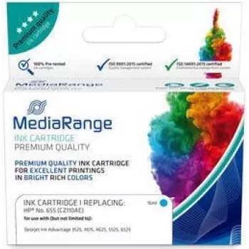 Cartucho de tinta MediaRange MRHP655C compatible cian