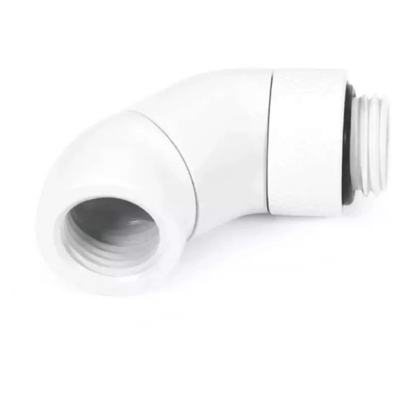 Alphacool Eiszapfen adaptador giratorio doble a 45°, G1/4 macho a G1/4 hembra, blanco