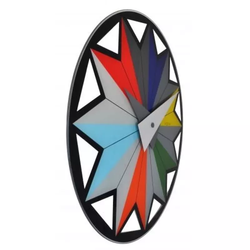 Reloj NeXtime 8163 Circus, Ø43 cm, pared, negro/multicolor