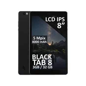 Tablet BLOW NegroTAB8 8 pulgadas 4G LTE, 3 GB RAM, 32 GB eMCP, Android 14, IPS 1200×1920, MicroSD