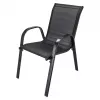 Conjunto de jardín Extralink Black Forest, textileno dos sillas + mesa negra