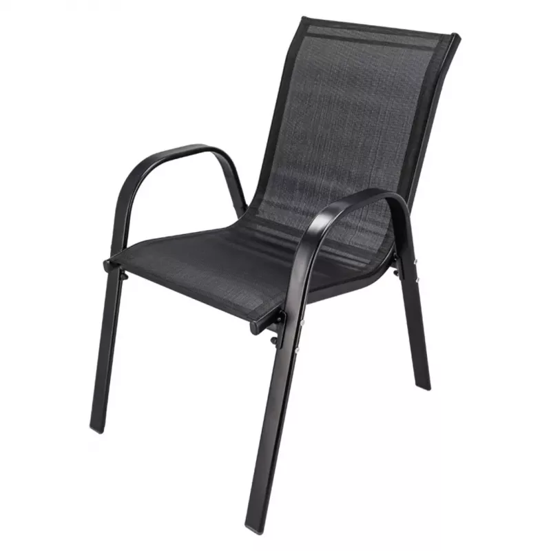 Conjunto de jardín Extralink Black Forest, textileno dos sillas + mesa negra
