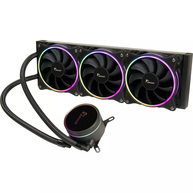 Refrigeración líquida todo en uno INTER-TECH LC-360 RGB — Ventilador de 12 cm, rodamiento hidráulico, negro