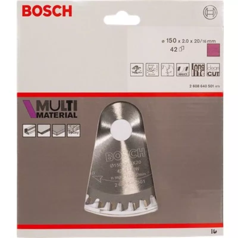 Bosch Multi Material 2608640509 disco de sierra circular, 190 mm, 54 dientes, orificio de 30 mm