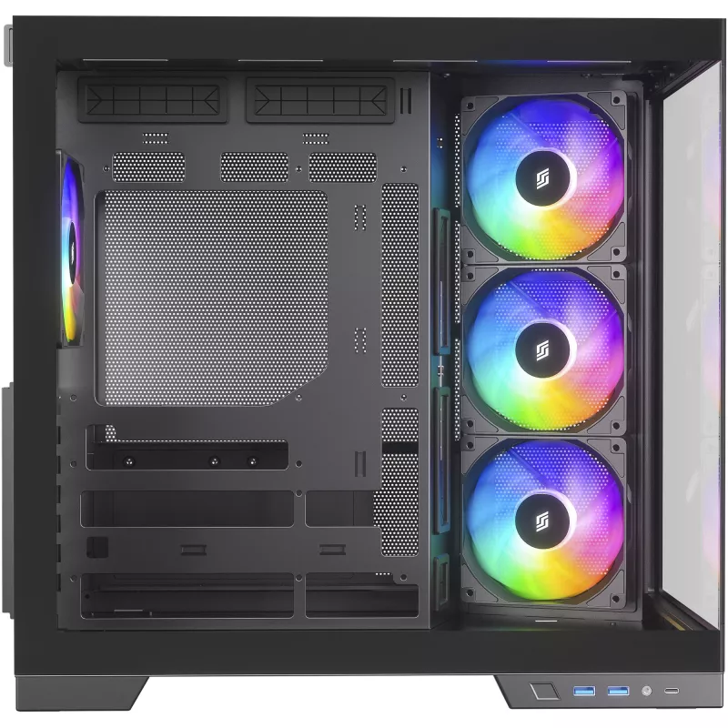 Caja PC Silentware View A-RGB negra VIEWSchwarz — caja mid-tower con iluminación A-RGB