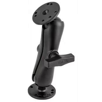 Kit de montaje RAM Mounts - 2 placas base redondas (AMPS), brazo conector medio, bola C (1.5