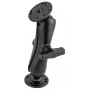 Kit de montaje RAM Mounts - 2 placas base redondas (AMPS), brazo conector medio, bola C (1.5 inch), en bolsa de plástico (RAM-101U)