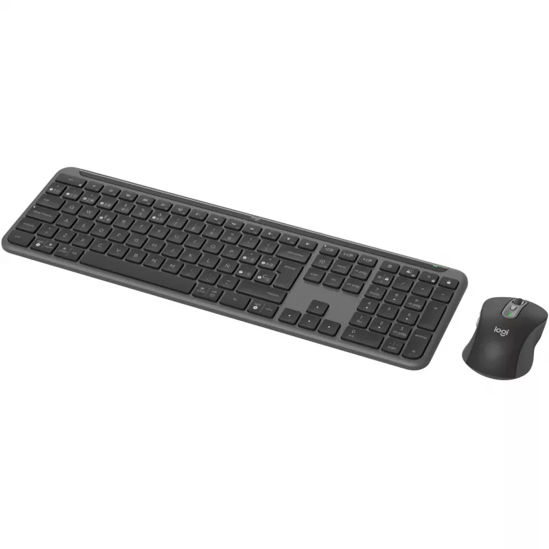 Logitech Signature Slim Combo MK950 - Conjunto de teclado y ratón - 100% - Tamaño completo - Inalámbrico - Bluetooth 5.1 LE - QWERTY - Español - Grafito (920-012486)