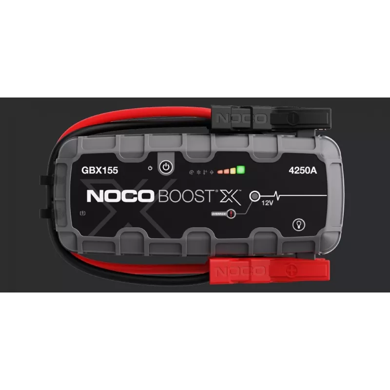 Arrancador de vehículo NOCO GBX155, 4250 A de salida, 99 Wh Li-Ion, 60 W de carga, IP65, linterna LED integrada de 500 lm