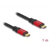 DeLOCK Cable USB Type-C macho a macho 10 Gbps PD 3.0 100 W 1 m rojo metal