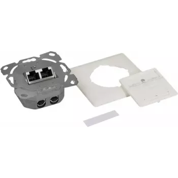 LogiLink NP0128 - Toma de red Cat.6A empotrable 2x RJ45 apantallada blanco puro