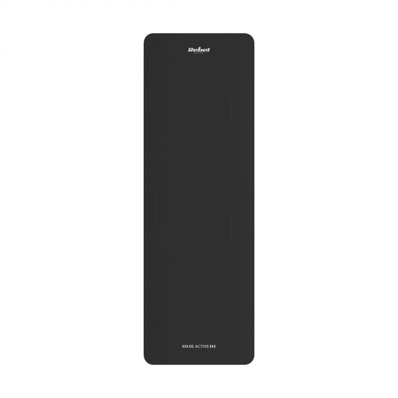 Rebel Active RBA-3151-BK esterilla de gimnasia, TPE, 183 x 61 cm, 6 mm, negro
