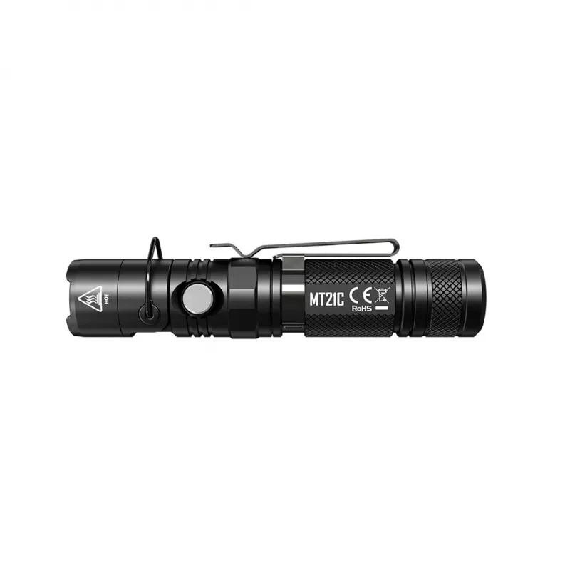 Linterna de mano Nitecore MT21C, 1000 lm, 131 mm, 103,5 g, acepta 18650 o CR123, negra