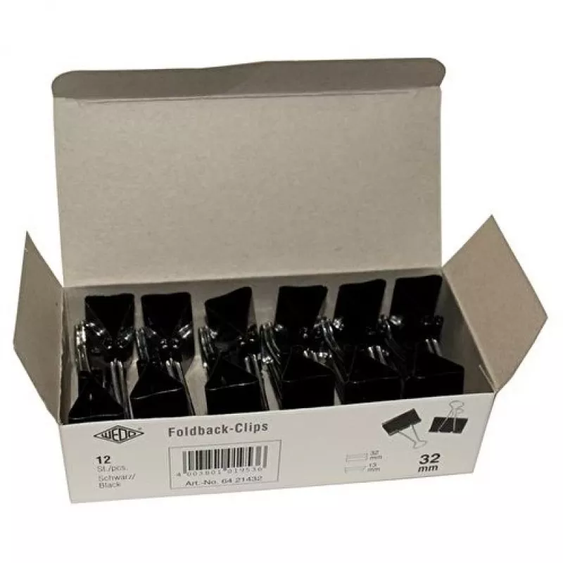 Pinza foldback WEDO B capacidad de sujeción negra 62421383 (6421432)