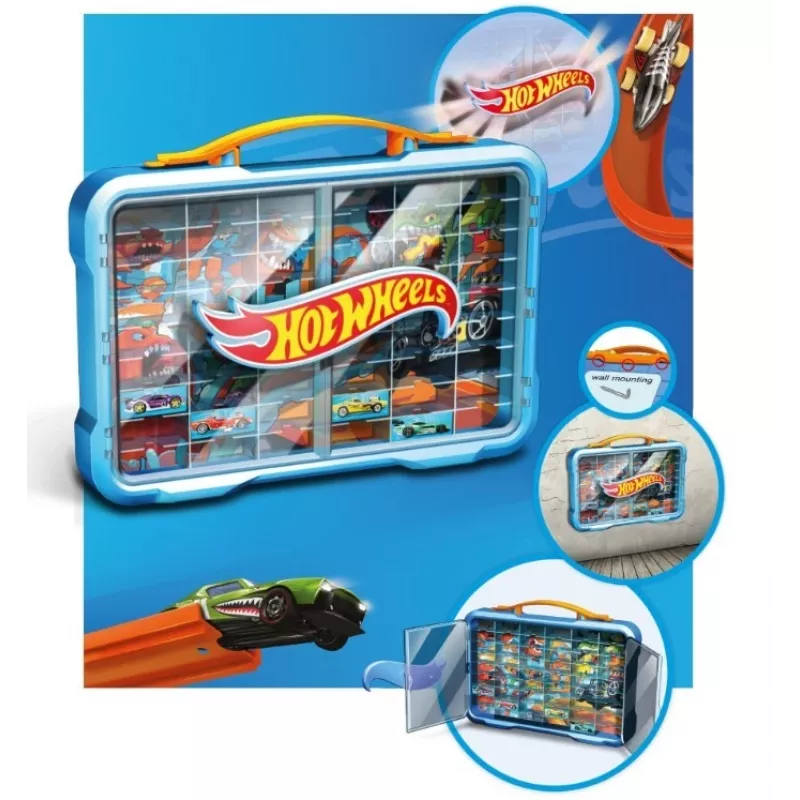 Maletín de almacenamiento Hot Wheels con logo luminoso