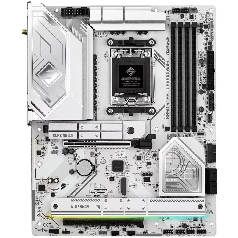 Placa base ASROCK B850 Steel Legend WiFi ATX — AMD B850, socket AM5, DDR5, 4x DIMM, 4x M.2, Wi-Fi 7, 2.5Gb LAN