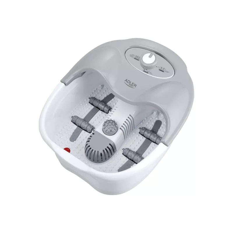Masajeador de piernas Adler AD 2167 con masaje por rodillos y vibración, calor, intensidad ajustable, 80 W, gris blanco