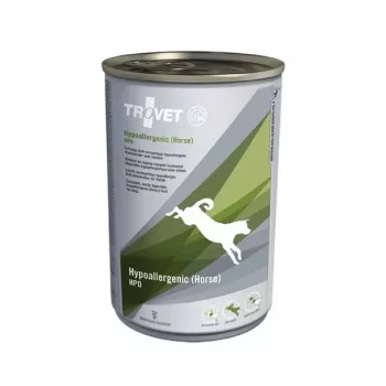 Alimento húmedo para perros TROVET Horse Potato Diet 400 g — caballo y ave, 81% humedad, 6,5% proteína, sin gluten ni soja