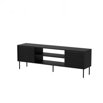 Mueble TV cama meble CORTINA EF 180×40×60 cm, negro, tablero superior de aglomerado, estructura negra