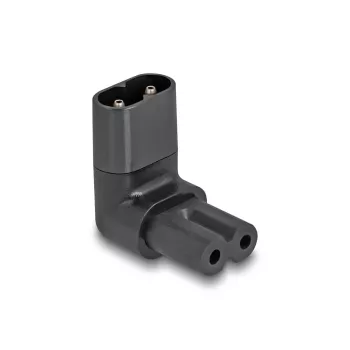 Adaptador de red DeLOCK IEC 60320 C8 a C7 conector hembra 2,5 A 90° negro