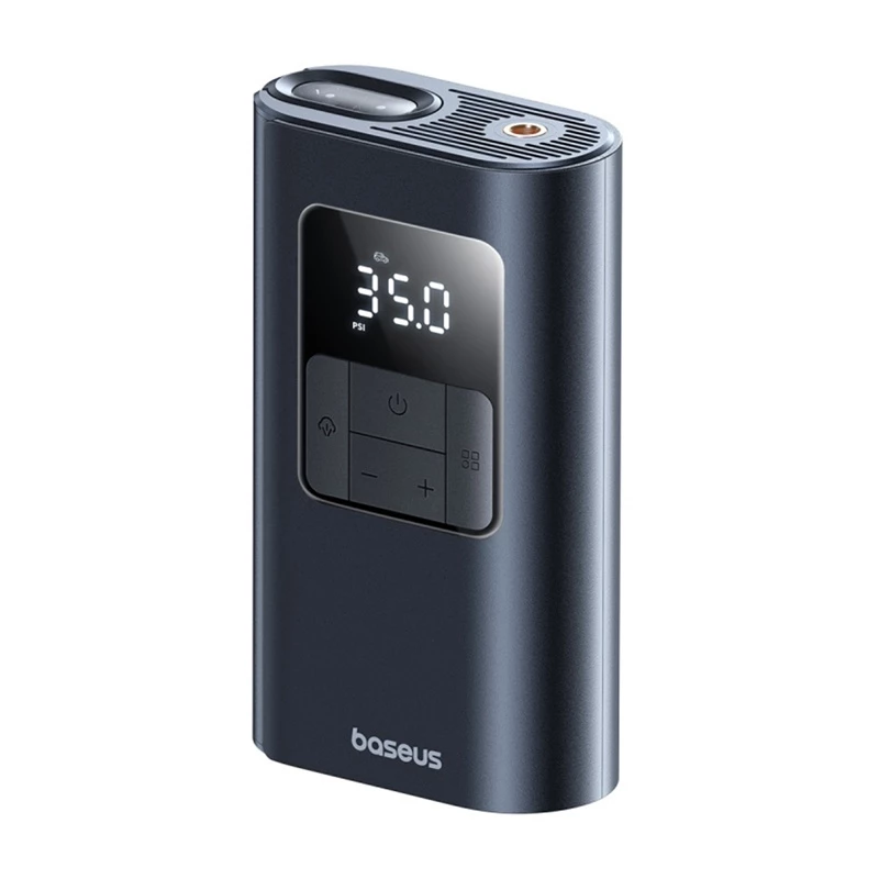 Baseus PrimeTrip VA1 inflador de neumáticos portátil, 75 W, 2 en 1 con linterna y power bank de 6000 mAh, negro