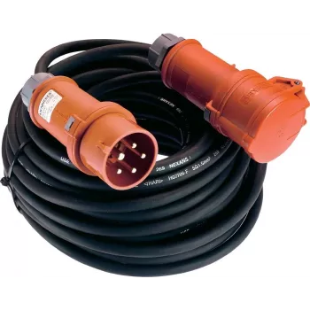 AS Schwabe alargador eléctrico [conector macho CEE - conector hembra CEE] 32 A negro 25,00 m 61028