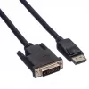 Roline - cable de vídeo - DisplayPort (M) a DVI-D (M) - 2 m - tornillos cautivos - negro