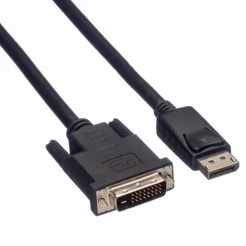 Roline - cable de vídeo - DisplayPort (M) a DVI-D (M) - 2 m - tornillos cautivos - negro