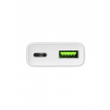 Fuente de alimentación NATEC Ribera NUC-2376 — 1× USB-A, 1× USB-C, salida 3 A