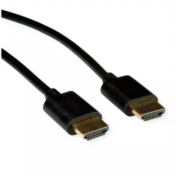 ROLINE Cable HDMI High Speed con Ethernet Slim ST-ST negro 2 m 11.04 - Cable - Digital/Display/Vídeo