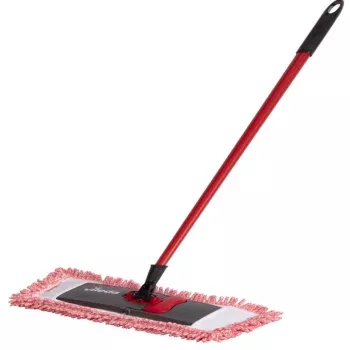 Fregona plana VILEDA 140992 — cabezal de microfibra húmedo/seco para suelos duros, lavable hasta 60 °C, rojo/blanco, 1 ud.