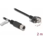 Cable de red DeLOCK M12 D-codificado 4 polos conector hembra a conector macho RJ45 Cat.5e 2 m negro