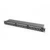 Patch panel 1U LANBERG PPS6-1024-B, 24 puertos Cat6, metal, negro, 442×114,5×44,5 mm