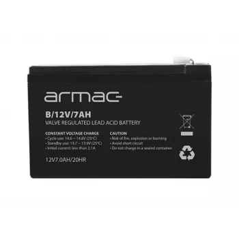 Batería para SAI ARMAC B/12V/7AH — plomo-ácido AGM 12V 7Ah, corriente de descarga máx. 110A, carcasa ABS