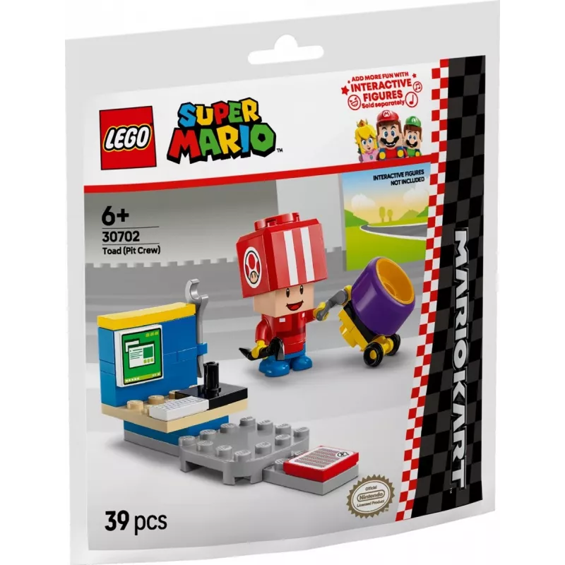 Juguete LEGO Mario Kart Toad Pit Crew Polybag 30702 set pequeño accesorio minifigura