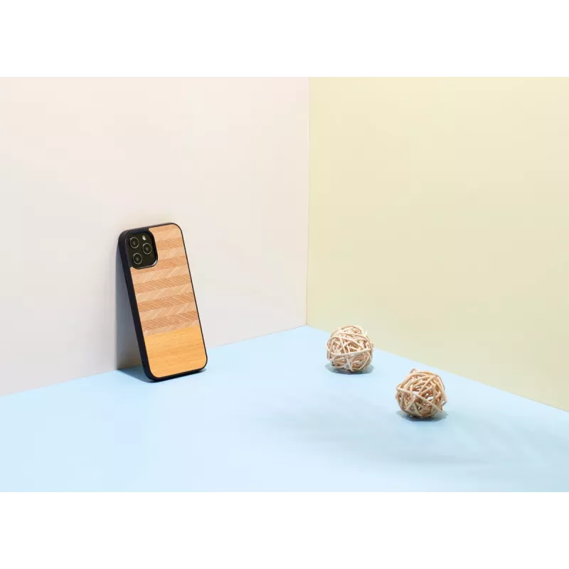 Funda protectora Man and Wood para iPhone 12 Pro Max — espiga naranja negro