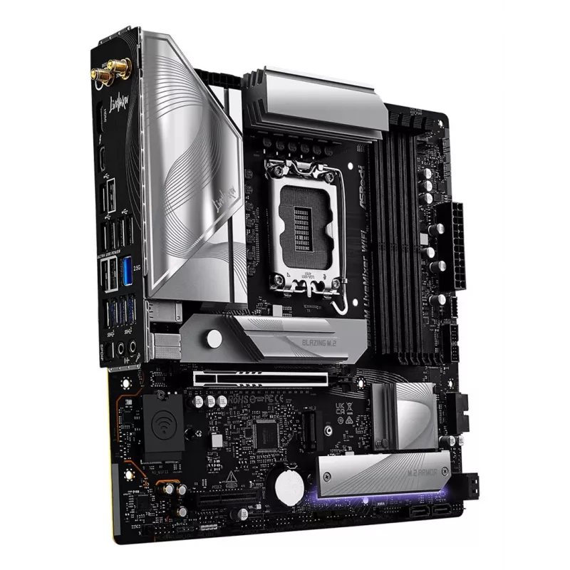 Placa base ASRock B860M LiveMixer WiFi — Intel B860, LGA 1851, micro ATX, DDR5, 4x DIMM, Wi‑Fi 6E, 2.5Gb LAN