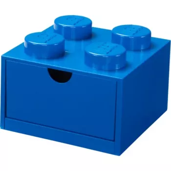 Cajón de escritorio LEGO 4, caja de almacenamiento azul, con tetones