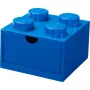 Cajón de escritorio LEGO 4, caja de almacenamiento azul, con tetones