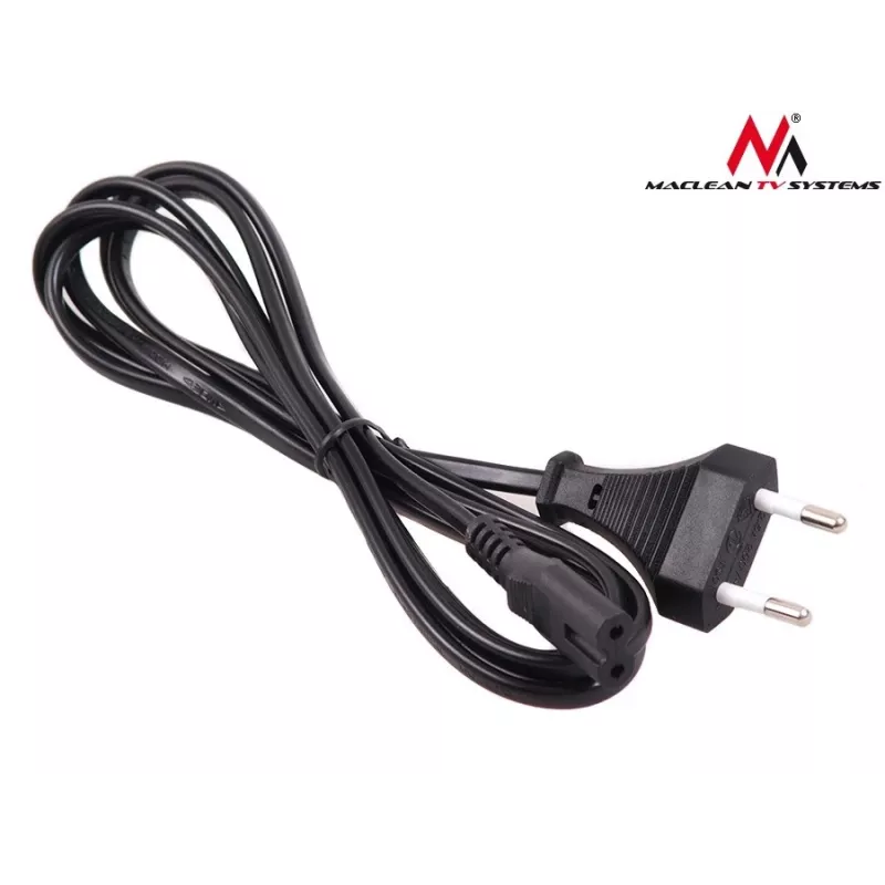 Maclean MCTV-809 Cable de alimentación de enchufe EU a Figure-8 (C7), 1,5 m