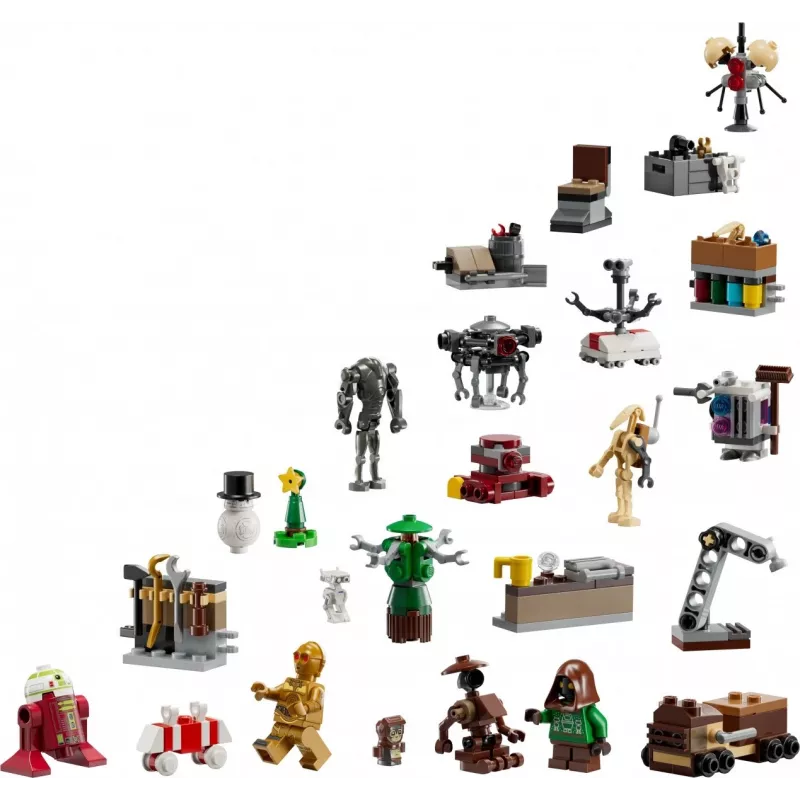 Calendario de adviento LEGO Star Wars 2025 — set 75418, minifiguras y modelos construibles de temporada