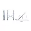 Unitek OT155SL soporte plegable para portátil, aluminio, plateado