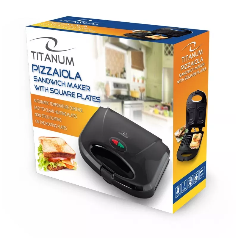 Esperanza Titanum Pizzaiola TKT005K sandwichera, 700 W, negra