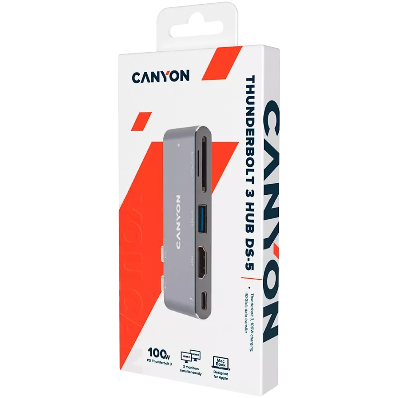 Hub CANYON DS-5 5 en 1 Thunderbolt 3 4K gris espacial