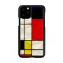Funda para smartphone iKins para iPhone 11 Pro Mondrian negra — funda protectora, carcasa rígida, aberturas precisas