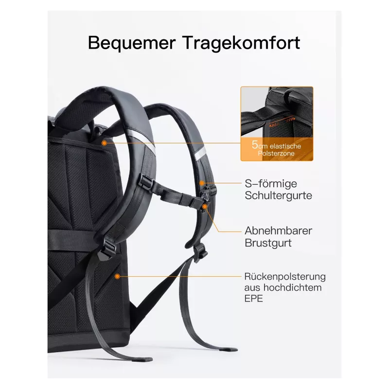 inateck Mochila para portátil 15,6 BP01009 negra 22-26,8 L