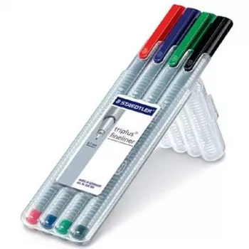 Rotulador fineliner Staedtler 334 SB4 negro azul verde rojo