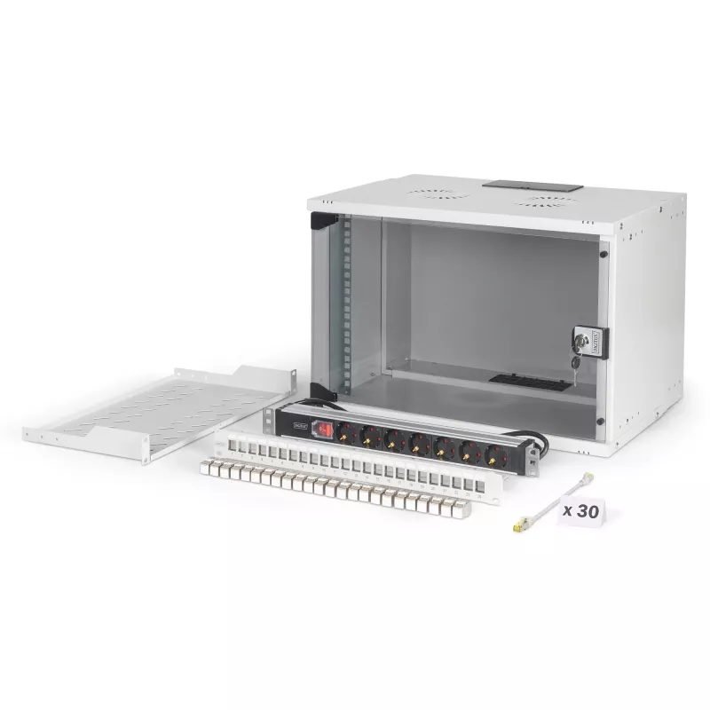 Kit de red DIGITUS DN-49202-SET 483 mm 7U 540x400 mm armario rack de 7U de altura y 540×400 mm de dimensiones internas