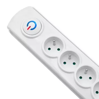 Protector contra sobretensiones Qoltec 50293 Blanco 8 tomas AC 230 V